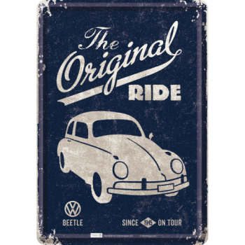 Blechpostkarte 10x14cm - "VW Beetle - The original ride"