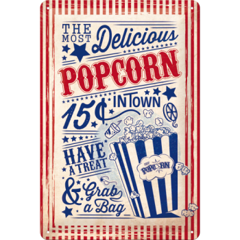 Blechschild 20x30cm - "Popcorn"