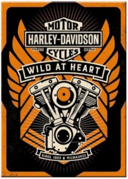 Blechschild 30x40cm - "Harley Davidson-Wild at Heart"