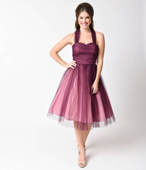 Unique Vintage Garden State Dress Pink