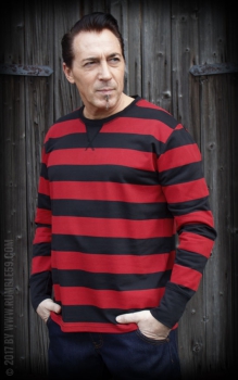 Rumble59 Sweatshirt gestreift rot-schwarz