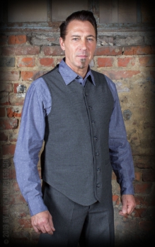 Vintage Weste Long Island - grau/schwarz