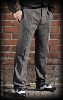 Vintage Slim Fit Pants Pasadena - Fischgrat grau/schwarz