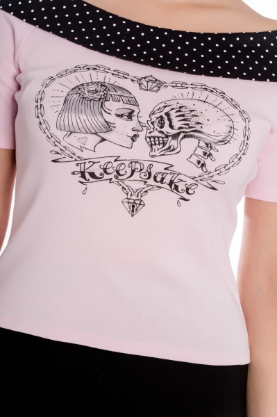 Hell Bunny T-Shirt Memento Mori Rosa