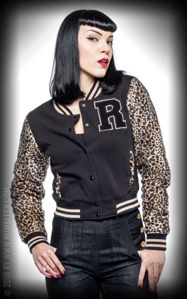 Rumble59 Collegejacke Leopardenmuster