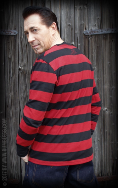 Rumble59 Sweatshirt gestreift rot-schwarz