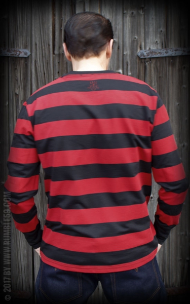 Rumble59 Sweatshirt gestreift rot-schwarz