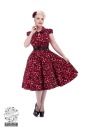 Hearts & Roses Black Red Rose Tea Dress, Rockabilly, Petticoat