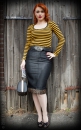 Rumble59 Perfect Black Denim Pencil Skirt - Leo