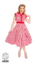Hearts and Roses  Red White Striped Tea Dress